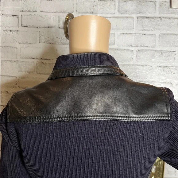 3.1 Phillip Lim black leather sweater jacket - Picture 6 of 9